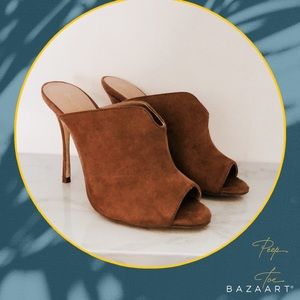 Brown peep toe heel